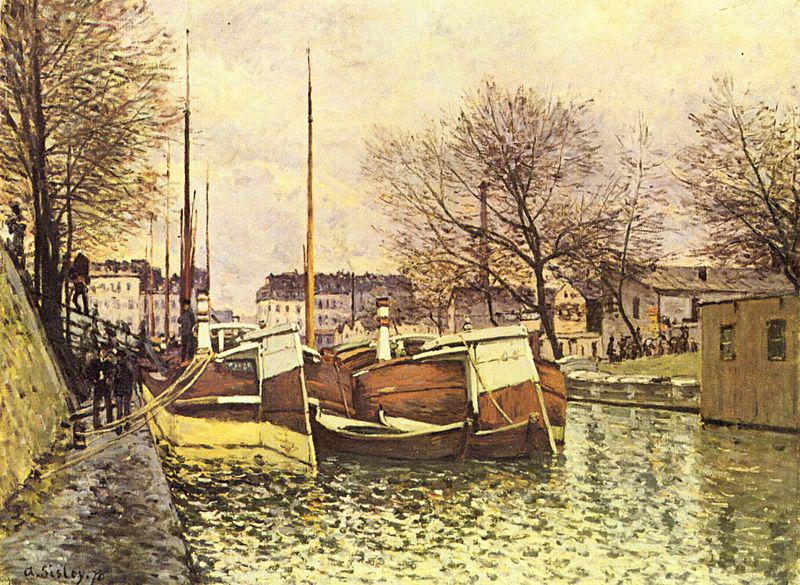 Alfred Sisley Kahne auf dem Kanal Saint-Martin in Paris France oil painting art